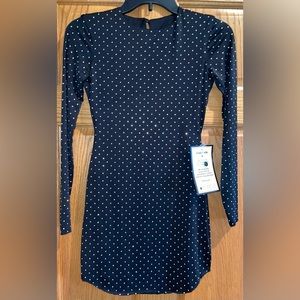 B. Darlin XS Studded Long Sleeve Little Black Dress